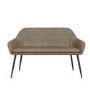 Large Beige Faux Leather Dining Bench with Back - Seats 2 - Logan