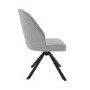 Set of 2 Grey Fabric Swivel Dining Chairs with Black Legs - Logan