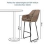 Beige Faux Leather Bar Stool with Back - 77cm - Logan