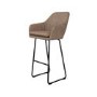 ALMOST PERFECT - Beige Faux Leather Bar Stool with Back - 77cm - Logan