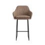 ALMOST PERFECT - Beige Faux Leather Bar Stool with Back - 77cm - Logan