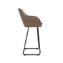 Beige Faux Leather Bar Stool with Back - 77cm - Logan