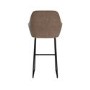 Beige Faux Leather Bar Stool with Back - 77cm - Logan