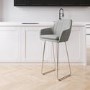 ALMOST PERFECT - Grey Fabric Bar Stool with Back - 77cm - Logan