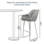 ONLY OPENED - Grey Fabric Bar Stool with Back - 77cm - Logan