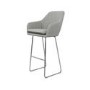 ALMOST PERFECT - Grey Fabric Bar Stool with Back - 77cm - Logan