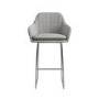 ONLY OPENED - Grey Fabric Bar Stool with Back - 77cm - Logan