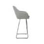 ONLY OPENED - Grey Fabric Bar Stool with Back - 77cm - Logan