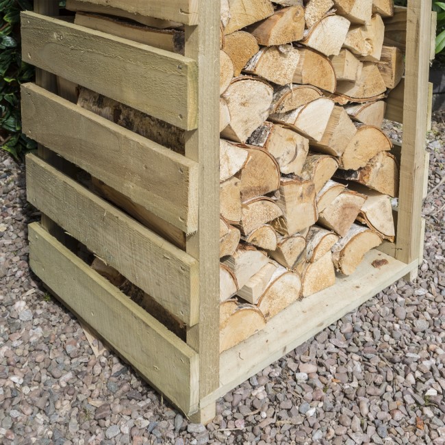 Rowlinson Narrow Wooden Outdoor Log Store - 156cm x 62cm 