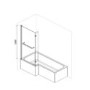 Chrome Hinged L Shape Shower Bath Screen with Towel Rail 1450 x 975mm - Maia