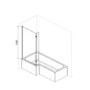 Chrome Hinged L Shape Shower Bath Screen 1450 x 975mm - Maia