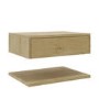 600mm Wood Effect Wall Hung Countertop Vanity Shelves - Lugo