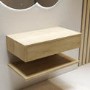 800mm Wood Effect Wall Hung Countertop Vanity Shelves - Lugo