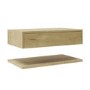 800mm Wood Effect Wall Hung Countertop Vanity Shelves - Lugo