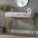 Taupe Marble Top Fluted Dressing Table with Drawers - Lucia