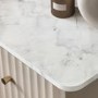 Taupe Marble Top Fluted Dressing Table with Drawers - Lucia