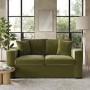 Olive Green Velvet Pull Out Sofa Bed - Seats 2 - Layton