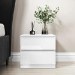 White High Gloss 2 Drawer Bedside Table - Lyra