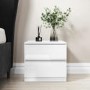 White High Gloss 2 Drawer Bedside Table - Lyra