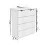 White High Gloss Chest of 5 Drawers - Lyra