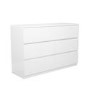 Wide White High Gloss Chest of 6 Drawers - Lyra