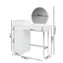 White Gloss Dressing Table with Mirror and Storage Drawer - Lyra