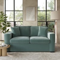 Mint Green Velvet Pull Out Sofa Bed - Seats 2 - Layton