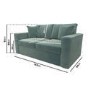 Mint Green Velvet Pull Out Sofa Bed - Seats 2 - Layton