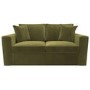 Olive Green Velvet Pull Out Sofa Bed - Seats 2 - Layton