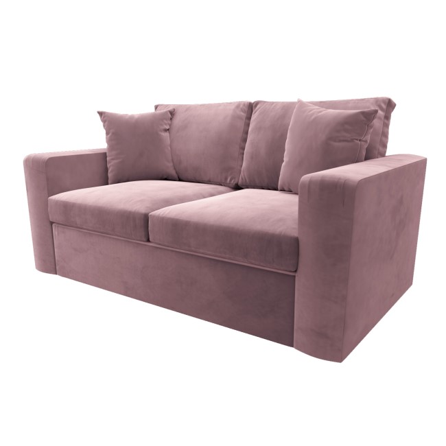 Pink Velvet Pull Out Sofa Bed - Seats 2 - Layton