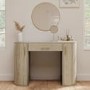 Light Wood Large Dressing Table with Storage Drawer and Shelves - Lily