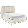 Cream Velvet King Size Ottoman Bed with Winged Headboard - Maddox