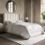 Cream Velvet Small Double Ottoman Bed With Winged Headboard - Maddox