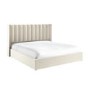 Cream Velvet Super King Ottoman Bed With Winged Headboard - Maddox