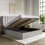 Grey Fabric Super King Ottoman Bed With Winged Headboard - Maddox