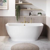 Freestanding Back to Wall Double Ended Bath 1500 x 780mm - Manilla