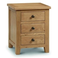 Solid Oak 3 Drawer Bedside Table - Marlborough - Julian Bowen 