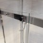 Chrome 8mm Fluted Glass Sliding Shower Door 1000mm Left Hand - Matira