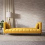 Yellow Velvet Click Clack Sofa Bed - Seats 3 - Mabel