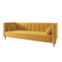 Yellow Velvet Click Clack Sofa Bed - Seats 3 - Mabel