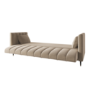 Beige Velvet Click Clack Sofa Bed - Seats 3 - Mabel