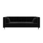 Black Velvet Click Clack Sofa Bed - Seats 3 - Mabel