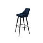 ALMOST PERFECT - Navy Velvet Bar Stool with Back - 77cm - Macie