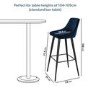 ALMOST PERFECT - Navy Velvet Bar Stool with Back - 77cm - Macie