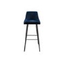 ALMOST PERFECT - Navy Velvet Bar Stool with Back - 77cm - Macie