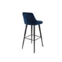 ALMOST PERFECT - Navy Velvet Bar Stool with Back - 77cm - Macie