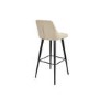 ALMOST PERFECT - Cream Faux Leather Bar Stool with Back - 77cm - Macie