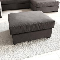 ALMOST PERFECT - Large Mink Velvet Footstool - Madison