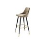 ALMOST PERFECT - Maddy Mink Velvet Bar Stool with Black Legs and Gold Tips