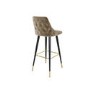 ALMOST PERFECT - Maddy Mink Velvet Bar Stool with Black Legs and Gold Tips